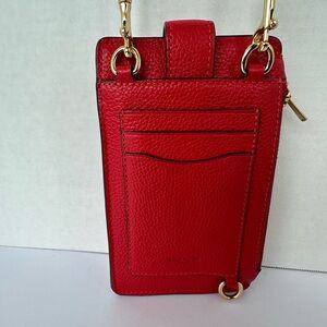 Coach Red Leather Phone Crossbody